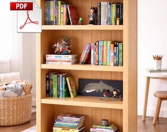 Montessori Bookshelf Plan PDF | Wooden Bookshelfs For Kids (Woodworking Plans, Digital Download)
