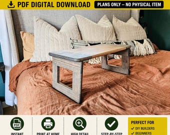 木製ノートパソコン用トレイ（PDF）｜木製ラップデスク（木工設計図、デジタルダウンロード）