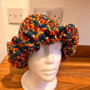 Crochet ruffle hat, Summer hat, Hat, Festival hat,, Handmade hat, Crochet hat, Rainbow hat, Pride hat, Gift for him/her, Bucket hat.