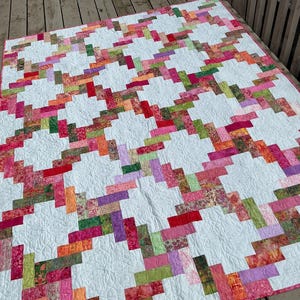 Hope for Spring 70x90 quilt in bright pastels and white