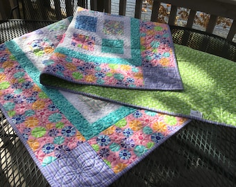 Simply BRIGHTEN UP 54x60 quilt in bright pastels