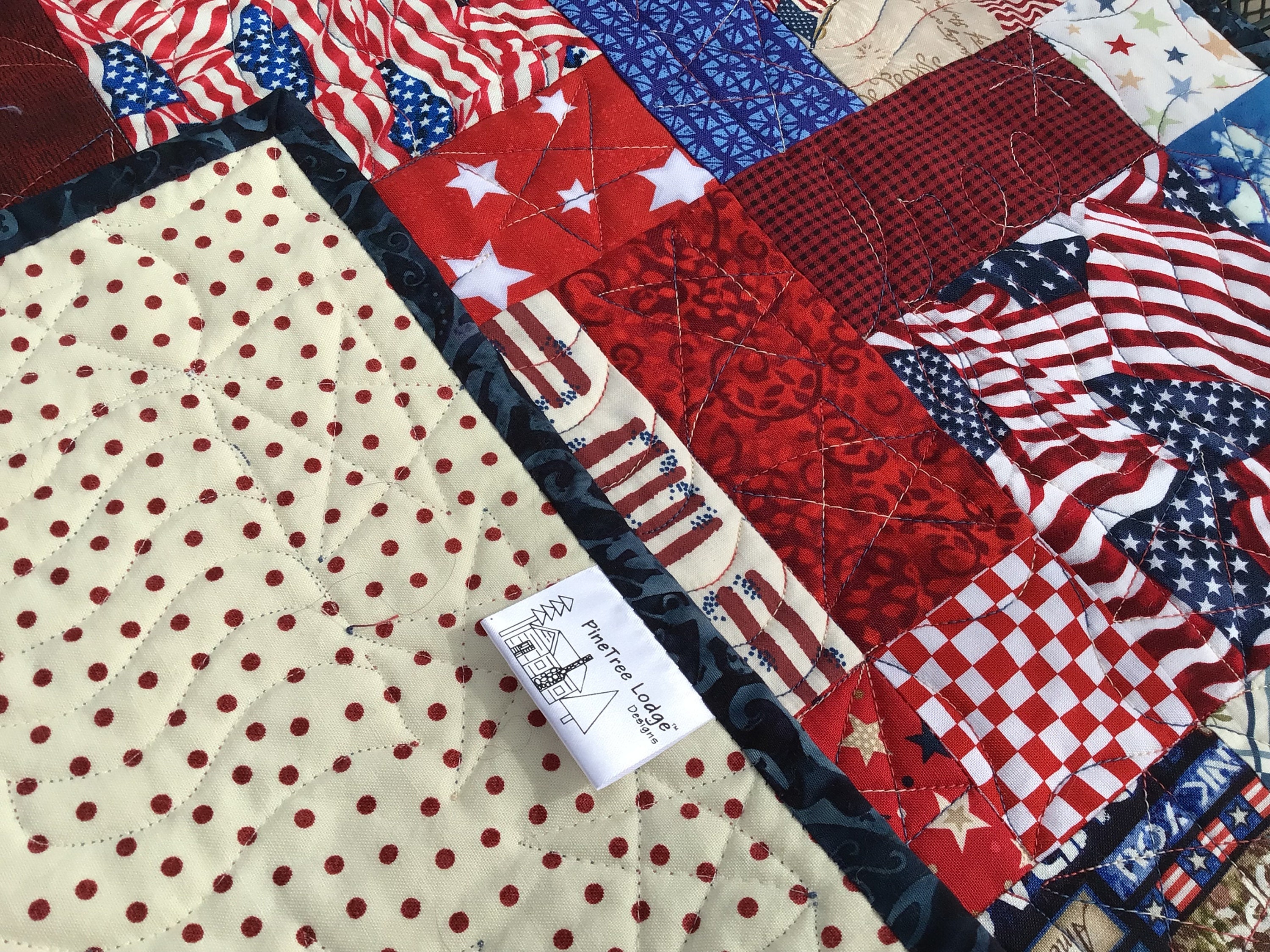Patriotic Hodge Podge 26 Inch Quilted Table Topper in Red - Etsy