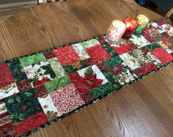 DISCOUNTED Christmas Hodge Podge 13x51 quilted table runner