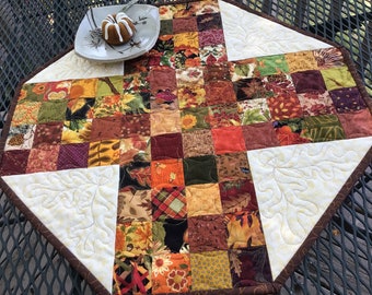 Autumn Ditzy Bits 24 inch quilted table centerpiece