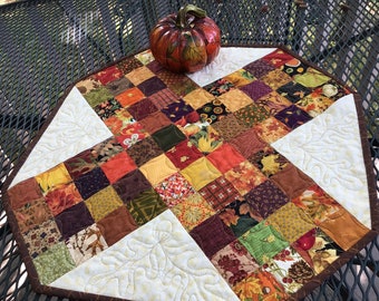 Autumn Ditzy Bits 24 inch quilted table centerpiece