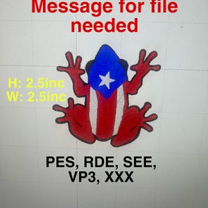 File di ricamo della rana Coqui della bandiera portoricana PR