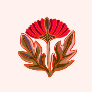 Thistle Waterproof Vinyl Sticker - Scarlet