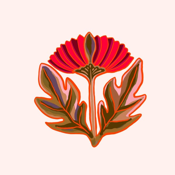 Thistle Waterproof Vinyl Sticker - Scarlet