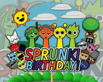 Sprunki Birthday 3d Cake Topper