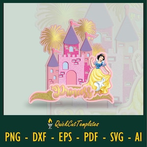 Topper per torta 3D a forma di castello delle principesse Disney