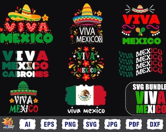 Viva Mexico SVG, Mexico Svg, September 16th Svg, Mexican Independence Day Svg, Mexican Fiesta, Mexican Hat,Mexico Pride Svg,Instant Download