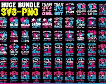 Pink or blue We love you svg Huge Bundle, Pink or Blue Love You SVG, Gender Reveal svg, Gender Reveal Shirt svg, Baby Footprint,Files Cricut