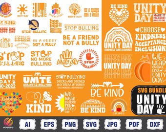 Anti Bullying svg png Bundle, Kindness Svg, Stop Bullying, End Bullying Svg, Unity Day Svg, Unity Orange Shirt Svg, Boho svg, Self Care svg