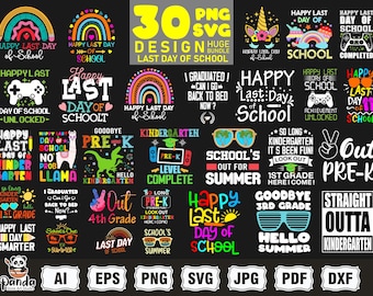 Last Day Of School 2025 Huge Bundle Svg png, School Graduation svg, End of School Year svg, Summer Break Vacation svg, Teacher Last Day Png