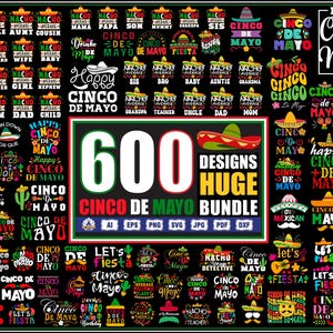 600+ Cinco De Mayo svg png bundel, Let's Fiesta png svg, Mexico tequila png, taco's png, nacho's hoed, Mexicaans feest, boho bloemen Cinco de Mayo