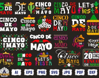 Cinco De Mayo svg png Bundle, Let's Fiesta Png svg, Mexico Tequila Png, Tacos Png, Nachos Hat, Mexican Party, Boho Floral Cinco De Mayo