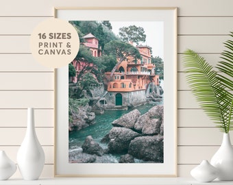 Italy Coastal Wall Art Decor, Italy Photography Print, Vintage Italian Home, Travel Poster Print, Ocean Print Art, 11x14 Print Canvas