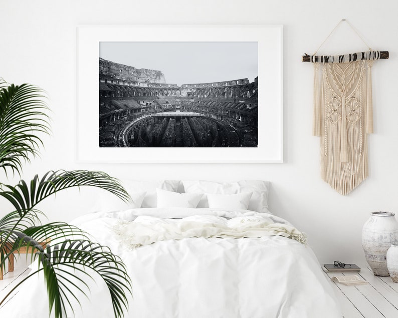 Retro Italy Wall Art, Black and White Italian Architecture Print, Italy