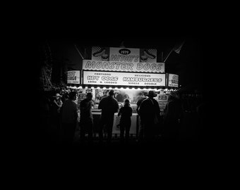 Black and White Photography, Black and White Food Photography, Calgary Stampede, Night Time home Decor, Street Wall Art, Canada Photography