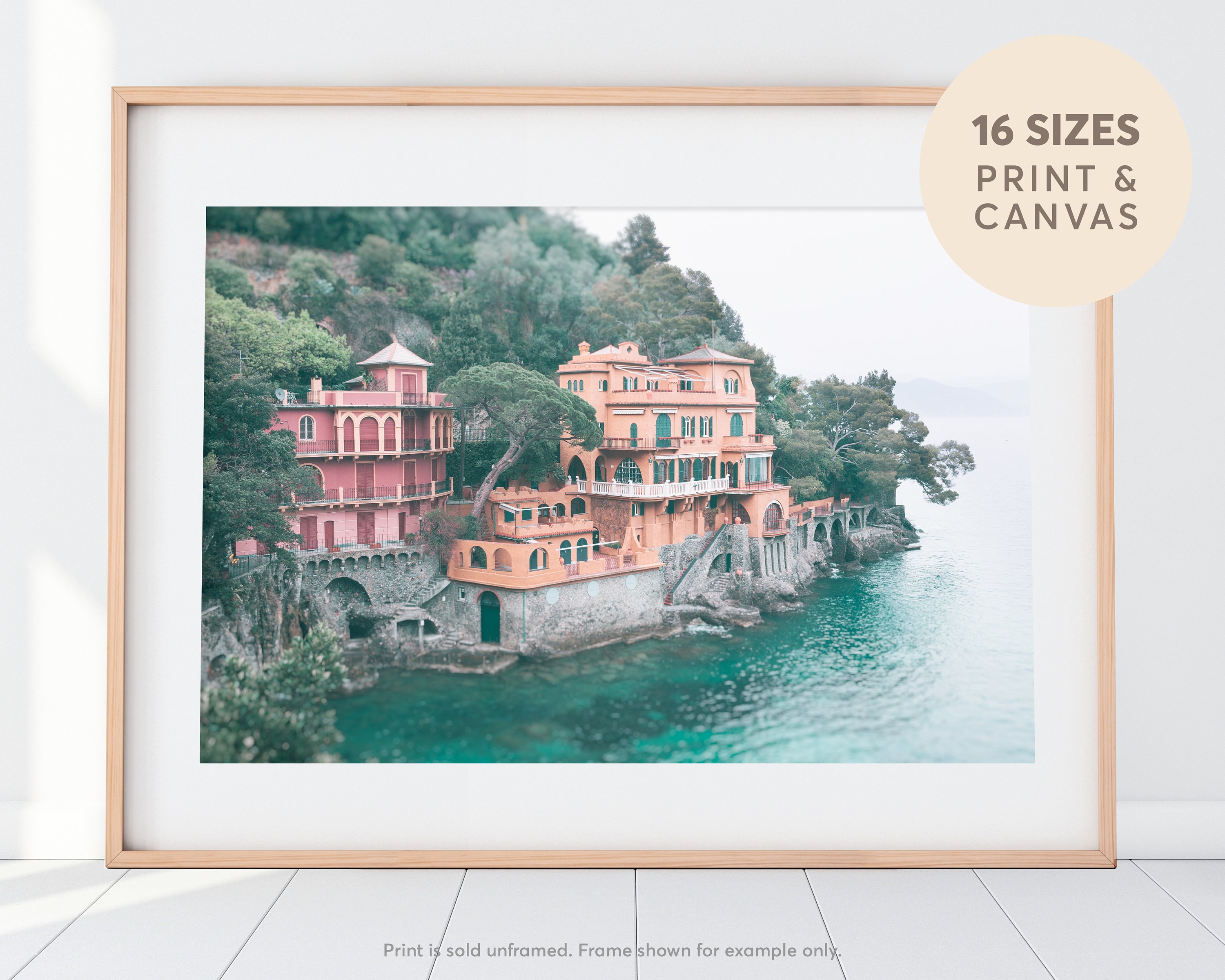 Portofino Italy House, Italy Photography, Pastel Colored House, Italy Coastal Wall Decor, Ocean Wall Decor, Vintage Italy House