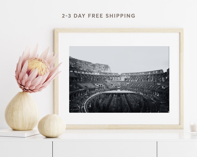 Retro Italy Wall Art, Black and White Italian Architecture Print, Italy