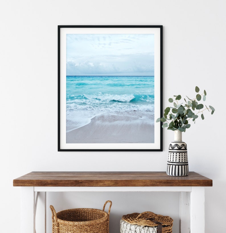 Beach Photography Ocean Prints Coastal Wall Art Aqua Blue - Etsy