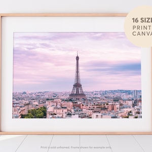 Paris Eiffel Tower Sunset Photography Print, Paris Sunset Wall Art, Paris Skyline Photograph, French Wall Decor, Travel Photography 8x10