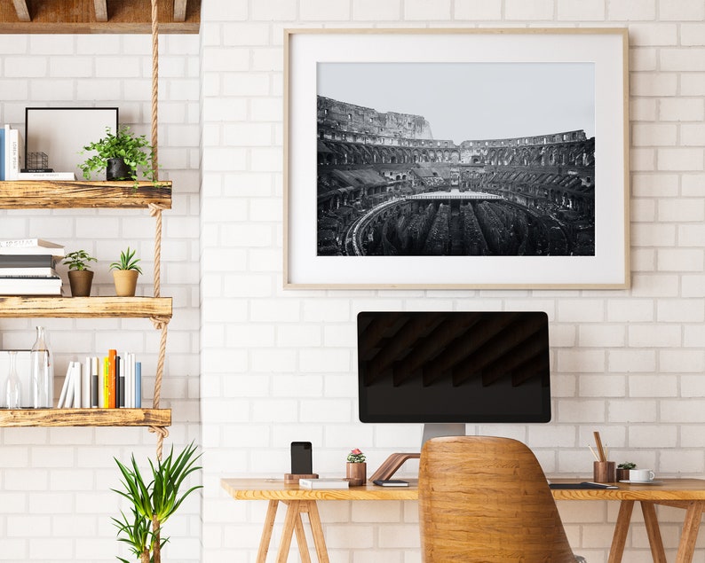 Retro Italy Wall Art, Black and White Italian Architecture Print, Italy