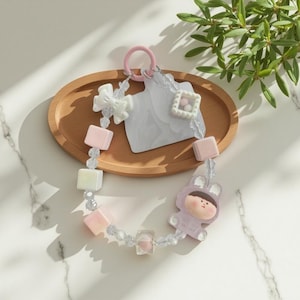 Mobile phone chain/hand made bow mobile phone chain/pink cartoon cute  phone chain/mobile phone accessories suitable for ladies and girls