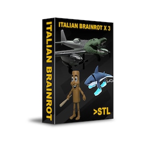 Pacote STL Italiano Brainrot x3 | Modelos 3D para impressão | Tralalero, Eufônio, Tungtung
