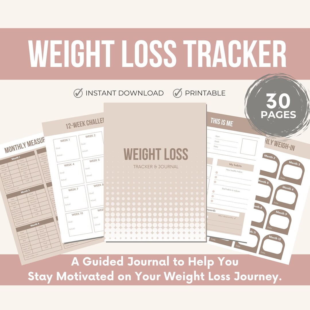 Weight Loss Journal & Tracker | Printable Wellness Planner (digital Download) - Etsy