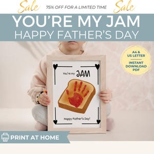 Manualidad con mermelada para el Día del Padre / Imprimible "Eres mi mermelada" para papá / Regalo con un juego de palabras con tostadas para niños / Tamaño A4 y carta / Descarga instantánea