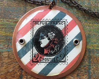 French Postage Necklace