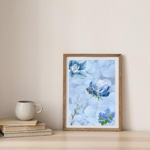 Jewish wall art [digital download], Israel wall art, חי, chai, digital wall art, blue wall art, flower market wall art, tel aviv art,