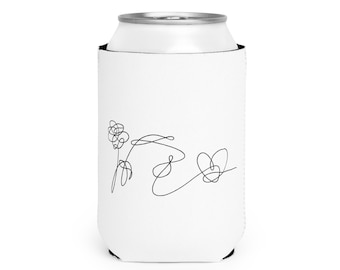 Love Yourself Can Cooler | Minimal Flower Heart Drink Sleeve