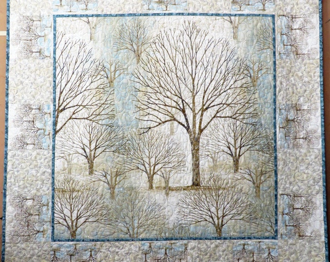 Quilted Lap Robe Couch Throw Winter Trees Etsy