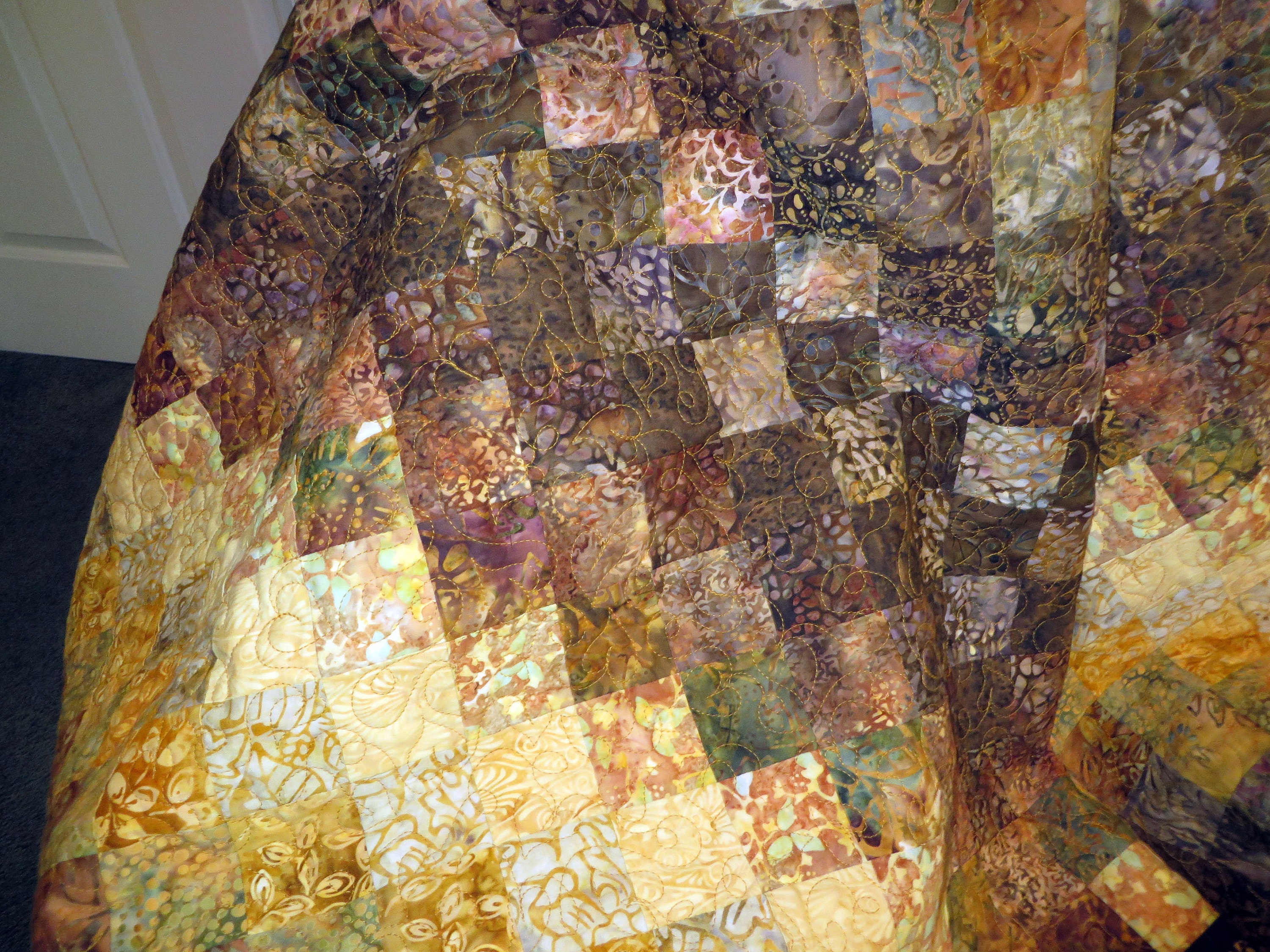 Quilted Batik Couch Throw Bed Topper Tablecloth - Etsy