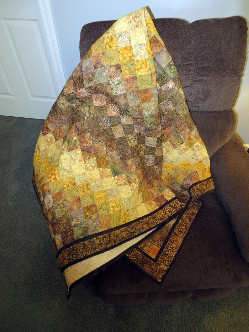 Quilted Batik Couch Throw Bed Topper Tablecloth - Etsy