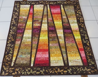 Quilted batik wall hanging/table runner