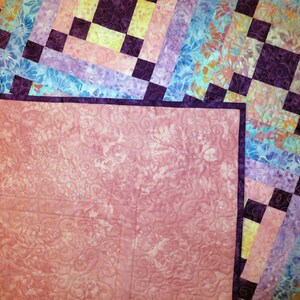 Bright Batik Bed Quilt Blue Pink Yellow Purple - Etsy
