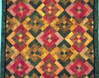 Gewatteerd gebatikt tafelkleed herfstkleuren