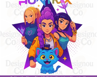 Kpop Huntrix PNG, Saja Boys PNG, Demon Hunters PNG, Derpy Tiger, Huntrix Merch, Anime Lover Gift, Saja Girls Kpop Fan Art, Mira, Rumi, Zoey