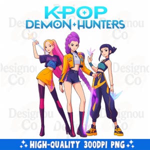 Huntrix Heroic Poses Group PNG, Mira, Rumi, Zoey, Kpop Demon Hunters PNG, Jinu Manga PNG, Korean Pop Lover Png, Kpop Huntrix Png, Trendy