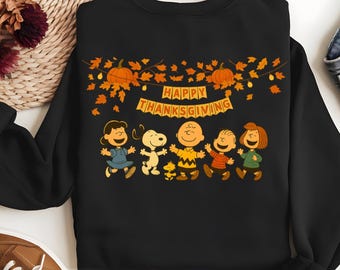 Cartoon Dog and Friend Thanksgiving PNG, Fall Cartoon Png, Cartoon Dog Halloween Png, Thanksgiving Peanuts Dance Png, Halloween Day