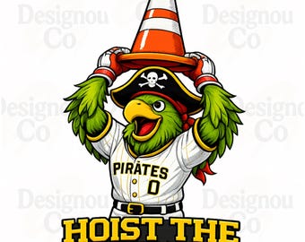 Hoist The Cone PNG, Funny Pittsburgh Baseball Meme, Pirate Parrot Mascot Humor
