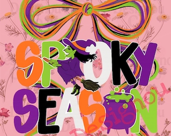 Spooky Season Halloween PNG, Spooky Coquette PNG, Ghost PNG, Halloween Png, Fall Halloween Png, Preppy Png, Trendy Png, Faux Glitter Png
