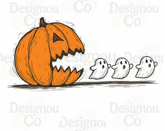 Halloween Costume PNG, Spooky Season PNG, Trendy Halloween Pumpkin Chasing Ghost PNG, Halloween Png, Funny Boo Ghost Shirt, Fall Vibes