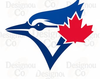 Logotipo do pássaro Blue Jay em PNG, design de pássaro com folha de bordo canadense, design inspirado no time de beisebol canadense, Jays campeões da Série Mundial de 2025, PNG de beisebol