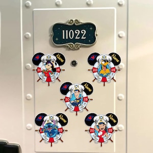 All Characters Cruise Line 2025 Cruise Door Magnet, Mickey & friends Stitch Toy Story Magnet, Family Vacation Trip Cruise Door Magnet