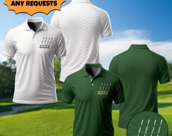 Personalized Best Dad By Par Polo Shirt, Custom Golfer Papa & Kid Name Polo Shirt, Fathers Day Gift For Him Golfing Shirt, Gift For Husband